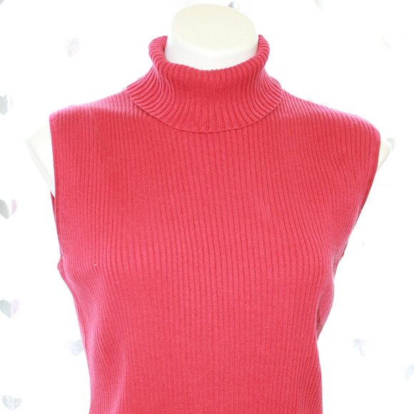 #287 Chico's Red Turtle-Neck Dressy Tank Size 3 (16) - Picture 2 of 9